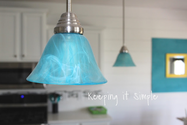 Turquoise Pendant Lights How To Dye, How To Paint Frosted Glass Lamp Shade