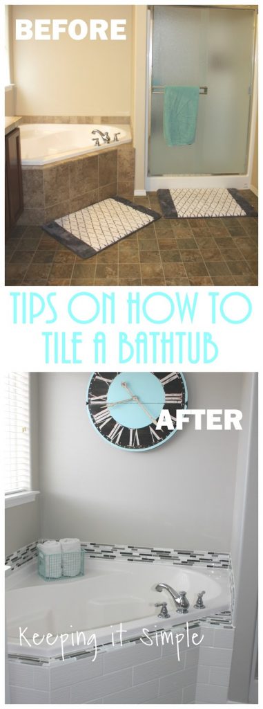 Tips On How To Tile A Corner Bathtub Using Wavecrest And Venatino Linear Mosaic Tiles Keeping It Simple - How To Tile Bathroom Corners